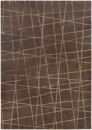 Chandra Rugs Oslo 60% Wool + 40% Viscose Hand-Tufted Contemporary Rug Brown/Light Brown 9' x 13'