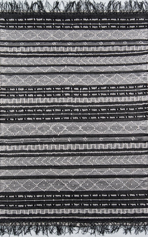 Momeni Otto OTT-2 Hand Woven Contemporary Geometric Indoor/Outdoor Area Rug Black 7'9" x 9'9" OTTO0OTT-2BLK7999