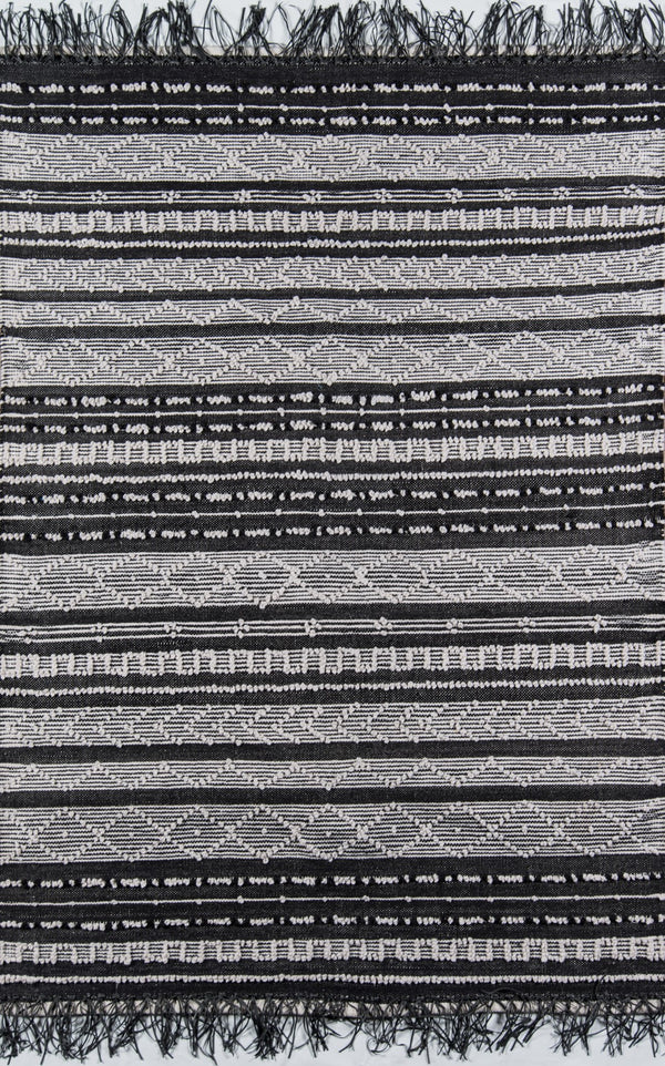 Momeni Otto OTT-2 Hand Woven Contemporary Geometric Indoor/Outdoor Area Rug Black 7'9" x 9'9" OTTO0OTT-2BLK7999