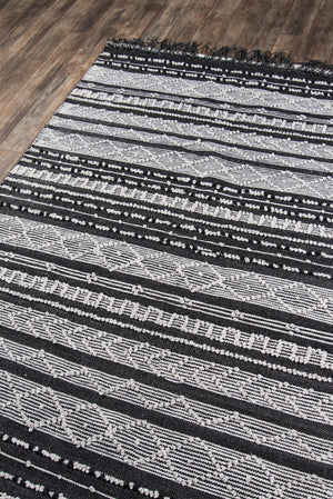 Momeni Otto OTT-2 Hand Woven Contemporary Geometric Indoor/Outdoor Area Rug Black 7'9" x 9'9" OTTO0OTT-2BLK7999