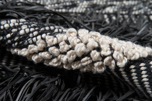 Momeni Otto OTT-3 Hand Woven Contemporary Striped Indoor/Outdoor Area Rug Black 7'9" x 9'9" OTTO0OTT-3BLK7999