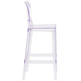 English Elm EE2332 Contemporary Commercial Grade Ghost Barstool Transparent Crystal EEV-15665