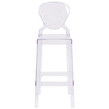 English Elm EE2332 Contemporary Commercial Grade Ghost Barstool Transparent Crystal EEV-15665