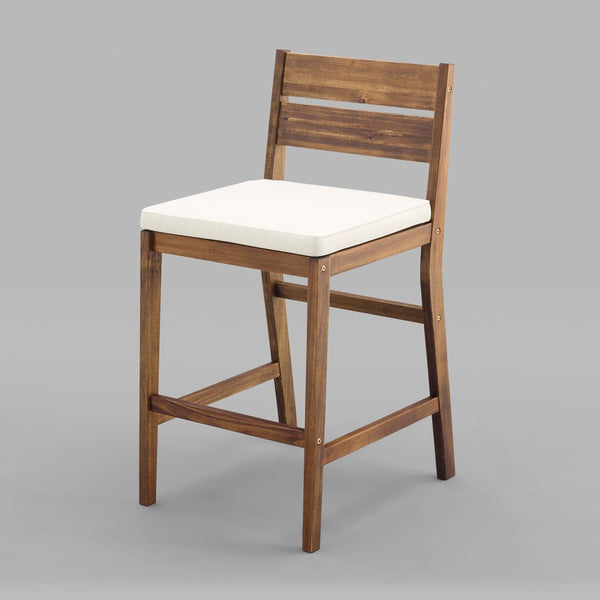 Acacia Wood Counter Stools, 2 pack - Dark Brown