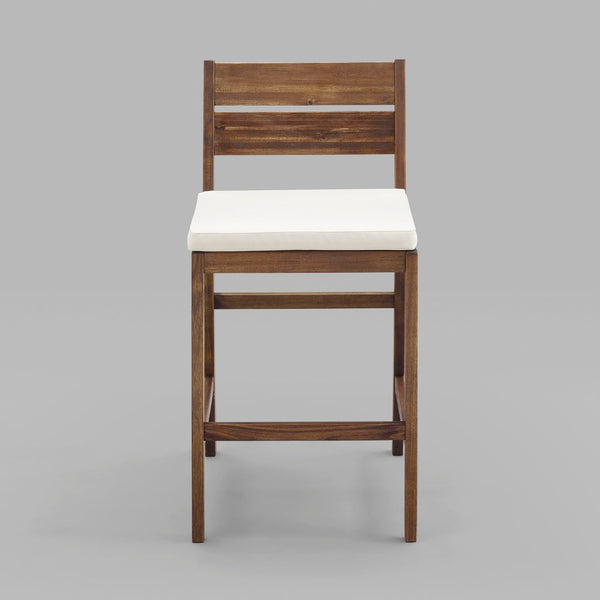 Acacia Wood Counter Stools, 2 pack - Dark Brown