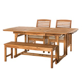 Walker Edison 4 Piece Patio Dining Table Set