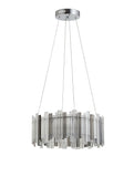 Bethel Chrome LED Chandelier in Metal & Glass