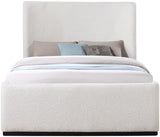 Oliver Boucle Fabric / Rubberwood / Foam Contemporary Cream Boucle Fabric Full Bed (3 Boxes) - 58.5" W x 82.5" D x 56.5" H