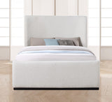 Oliver Boucle Fabric / Rubberwood / Foam Contemporary Cream Boucle Fabric Full Bed (3 Boxes) - 58.5" W x 82.5" D x 56.5" H