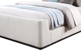 Oliver Boucle Fabric / Rubberwood / Foam Contemporary Cream Boucle Fabric Full Bed (3 Boxes) - 58.5" W x 82.5" D x 56.5" H