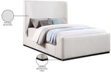 Oliver Boucle Fabric / Rubberwood / Foam Contemporary Cream Boucle Fabric King Bed (3 Boxes) - 81.5" W x 87.5" D x 56.5" H