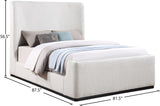 Oliver Boucle Fabric / Rubberwood / Foam Contemporary Cream Boucle Fabric King Bed (3 Boxes) - 81.5" W x 87.5" D x 56.5" H