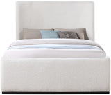 Oliver Boucle Fabric / Rubberwood / Foam Contemporary Cream Boucle Fabric King Bed (3 Boxes) - 81.5" W x 87.5" D x 56.5" H
