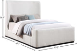 Oliver Boucle Fabric / Rubberwood / Foam Contemporary Cream Boucle Fabric Queen Bed (3 Boxes) - 65.5" W x 87.5" D x 56.5" H