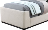 Oliver Boucle Fabric / Rubberwood / Foam Contemporary Cream Boucle Fabric Twin Bed (3 Boxes) - 43.5" W x 82.5" D x 56.5" H