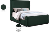 Oliver Boucle Fabric / Rubberwood / Foam Contemporary Green Boucle Fabric Full Bed (3 Boxes) - 58.5" W x 82.5" D x 56.5" H