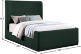 Oliver Boucle Fabric / Rubberwood / Foam Contemporary Green Boucle Fabric Full Bed (3 Boxes) - 58.5" W x 82.5" D x 56.5" H