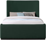 Oliver Boucle Fabric / Rubberwood / Foam Contemporary Green Boucle Fabric Full Bed (3 Boxes) - 58.5" W x 82.5" D x 56.5" H