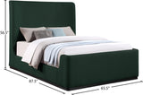 Oliver Boucle Fabric / Rubberwood / Foam Contemporary Green Boucle Fabric Queen Bed (3 Boxes) - 65.5" W x 87.5" D x 56.5" H