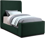 Oliver Boucle Fabric / Rubberwood / Foam Contemporary Green Boucle Fabric Twin Bed (3 Boxes) - 43.5" W x 82.5" D x 56.5" H