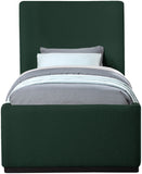 Oliver Boucle Fabric / Rubberwood / Foam Contemporary Green Boucle Fabric Twin Bed (3 Boxes) - 43.5" W x 82.5" D x 56.5" H