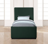Oliver Boucle Fabric / Rubberwood / Foam Contemporary Green Boucle Fabric Twin Bed (3 Boxes) - 43.5" W x 82.5" D x 56.5" H