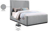 Oliver Boucle Fabric / Rubberwood / Foam Contemporary Grey Boucle Fabric Full Bed (3 Boxes) - 58.5" W x 82.5" D x 56.5" H