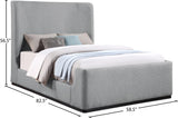 Oliver Boucle Fabric / Rubberwood / Foam Contemporary Grey Boucle Fabric Full Bed (3 Boxes) - 58.5" W x 82.5" D x 56.5" H