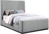 Oliver Boucle Fabric / Rubberwood / Foam Contemporary Grey Boucle Fabric Full Bed (3 Boxes) - 58.5" W x 82.5" D x 56.5" H