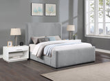 Oliver Boucle Fabric / Rubberwood / Foam Contemporary Grey Boucle Fabric Full Bed (3 Boxes) - 58.5" W x 82.5" D x 56.5" H