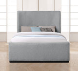 Oliver Boucle Fabric / Rubberwood / Foam Contemporary Grey Boucle Fabric Full Bed (3 Boxes) - 58.5" W x 82.5" D x 56.5" H