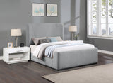 Oliver Boucle Fabric / Rubberwood / Foam Contemporary Grey Boucle Fabric King Bed (3 Boxes) - 81.5" W x 87.5" D x 56.5" H