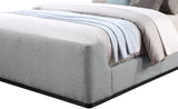 Oliver Boucle Fabric / Rubberwood / Foam Contemporary Grey Boucle Fabric King Bed (3 Boxes) - 81.5" W x 87.5" D x 56.5" H