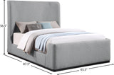 Oliver Boucle Fabric / Rubberwood / Foam Contemporary Grey Boucle Fabric Queen Bed (3 Boxes) - 65.5" W x 87.5" D x 56.5" H