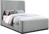 Oliver Boucle Fabric / Rubberwood / Foam Contemporary Grey Boucle Fabric Queen Bed (3 Boxes) - 65.5" W x 87.5" D x 56.5" H