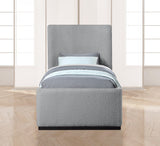 Oliver Boucle Fabric / Rubberwood / Foam Contemporary Grey Boucle Fabric Twin Bed (3 Boxes) - 43.5" W x 82.5" D x 56.5" H