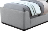 Oliver Boucle Fabric / Rubberwood / Foam Contemporary Grey Boucle Fabric Twin Bed (3 Boxes) - 43.5" W x 82.5" D x 56.5" H