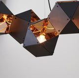 Bethel Black Chandelier in Stainless Steel