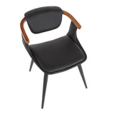 Oracle Mid-Century Modern Chair in Black Metal and Black Faux Leather by LumiSource