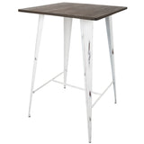 Oregon Industrial Table in Vintage White and Espresso LumiSource