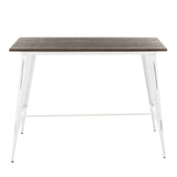 Oregon Industrial Counter Table in Vintage White and Espresso by LumiSource