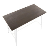 Oregon Industrial Counter Table in Vintage White and Espresso by LumiSource