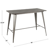 Oregon Industrial Counter Table in Antique and Espresso by LumiSource