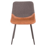 Outlaw Industrial Two-Tone Chair in Brown Faux Leather and Grey Fabric by LumiSource - Set of 2