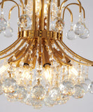 Bethel Stain Brass Chandelier in Metal & Crystal