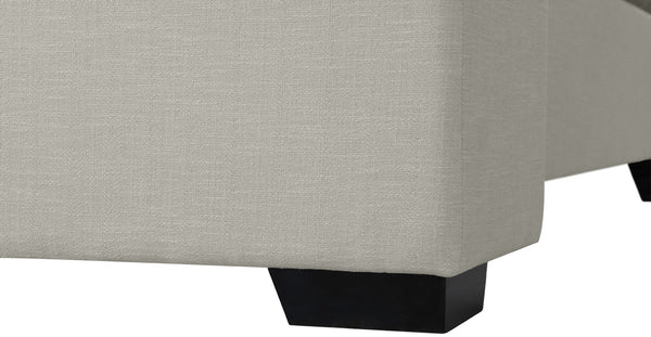 Oxford Linen Textured Fabric: 22% Linen, 33% Cotton, 35% Polyester / Engineered Wood / Foam Mid Century Modern Beige Linen Textured Fabric Full Bed (3 Boxes) - 63" W x 81.1" D x 53" H