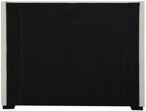 Oxford Linen Textured Fabric: 22% Linen, 33% Cotton, 35% Polyester / Engineered Wood / Foam Mid Century Modern Beige Linen Textured Fabric King Bed (3 Boxes) - 85" W x 86.6" D x 53" H