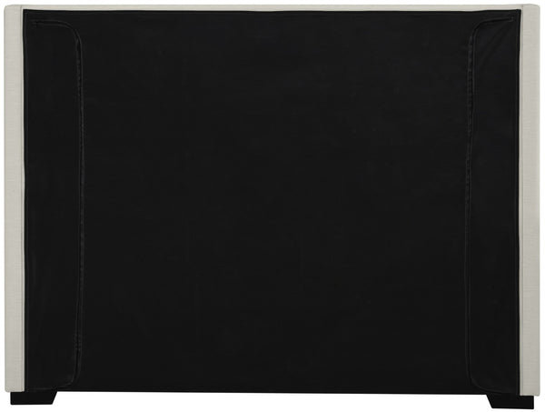 Oxford Linen Textured Fabric: 22% Linen, 33% Cotton, 35% Polyester / Engineered Wood / Foam Mid Century Modern Beige Linen Textured Fabric Queen Bed (3 Boxes) - 69" W x 86.6" D x 53" H