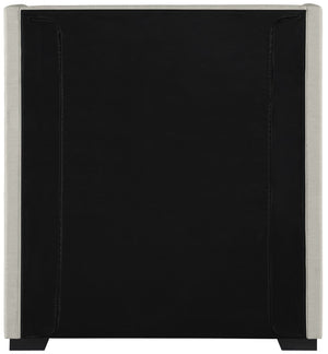 Oxford Linen Textured Fabric: 22% Linen, 33% Cotton, 35% Polyester / Engineered Wood / Foam Mid Century Modern Beige Linen Textured Fabric Twin Bed (3 Boxes) - 47.5" W x 81.1" D x 53" H