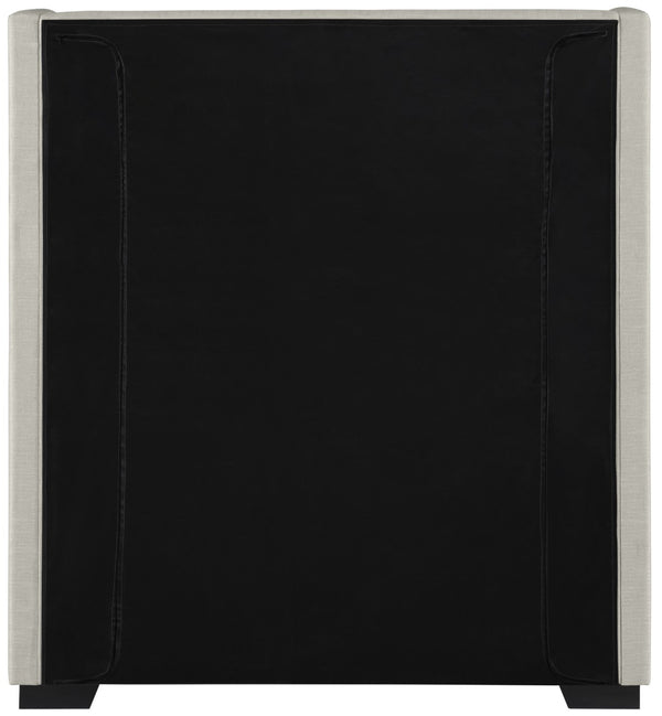 Oxford Linen Textured Fabric: 22% Linen, 33% Cotton, 35% Polyester / Engineered Wood / Foam Mid Century Modern Beige Linen Textured Fabric Twin Bed (3 Boxes) - 47.5" W x 81.1" D x 53" H